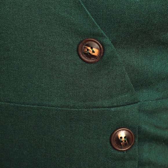 Lush Terrace Sunset Forrest Green Button-Front Midi Dress, Size Small - Picture 8 of 12